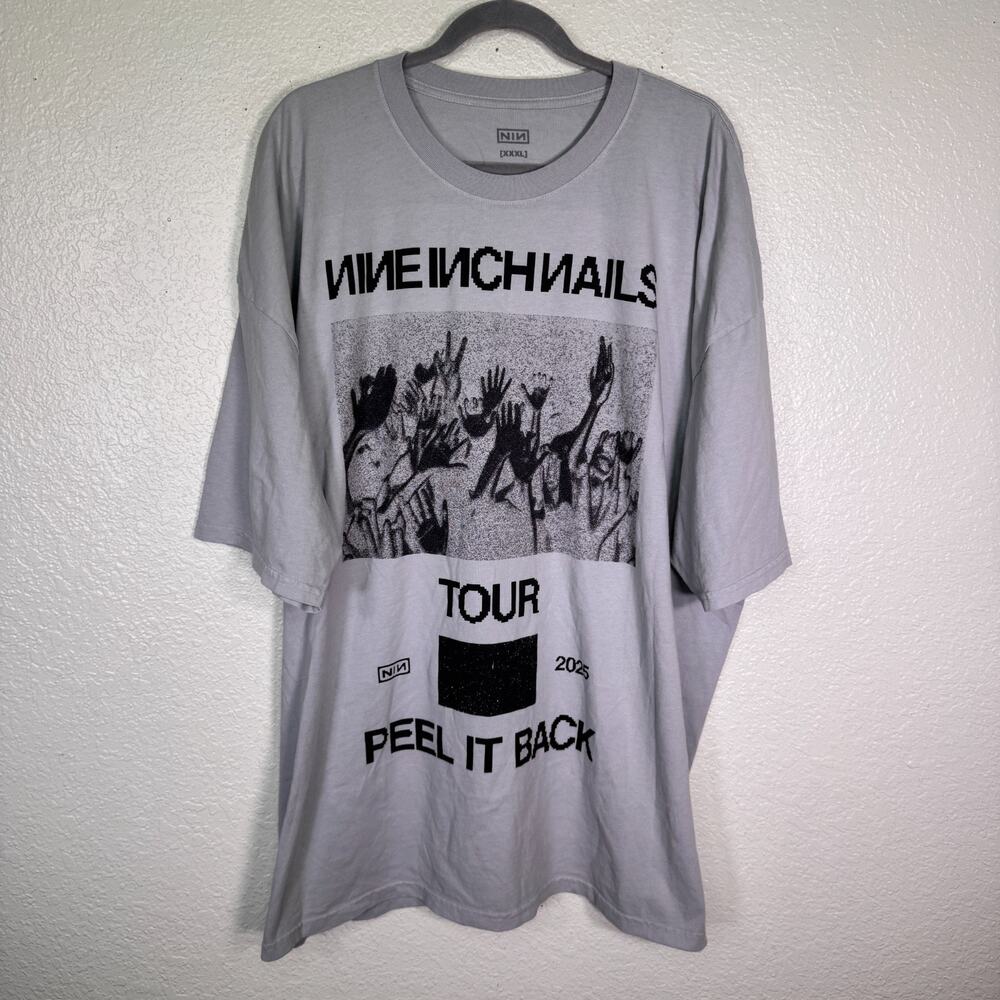 Nine Inch Nails Peel It Back Tour Shirt Men XXXL 2025 Concert Merch Tee 3XL Grey